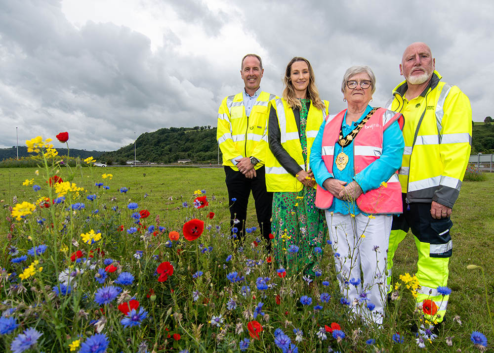 L-R is Brian Patterson (DfI), Claire Duddy (MEABC), Mayor of Mid and East Antrim Alderman Beth Adger MBE and Tommy Armour (MEABC).