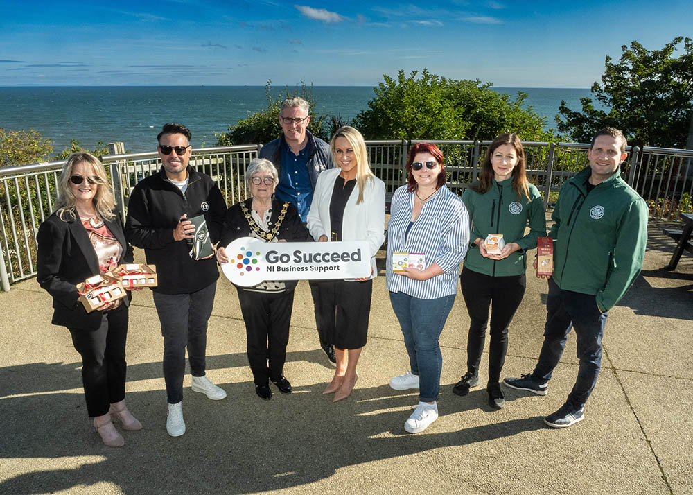 Judith Taylor - Polly & Archies; Graham Boyd - Black Arch Distillery Ltd; Mayor Ald Beth Adger MBE; Allastar McGarry, Business Client Manager Mid and East Antrim Borough Council; Emma Garett CEO of Mallusk Enterprise Park; Linda McGibbon Sea Sugar Confect