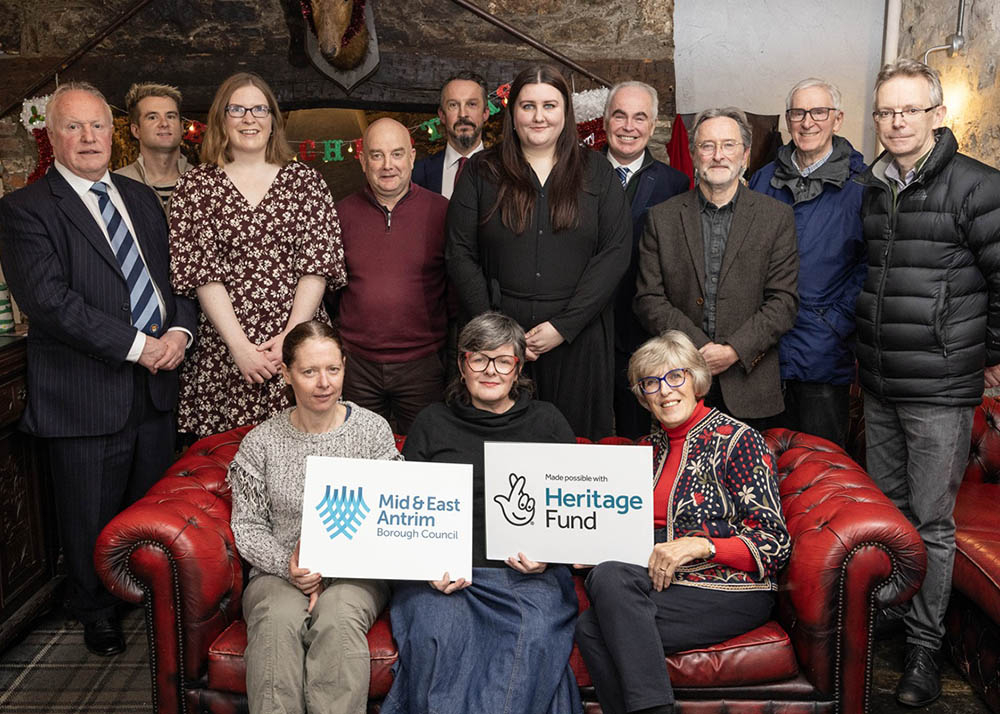 Carrickfergus THI Board Members and the scheme advisors Cllr Robin Stewart, Cllr David Clarke, Cllr Lauren Gray, Stephen Salley, Dr Paul Logue, Cllr Bethany Ferris, Manus Deery, Dr Jim McGreevy, Alastair Coey, Erl Johnston. Front Ciara McManus, Lee Robb,