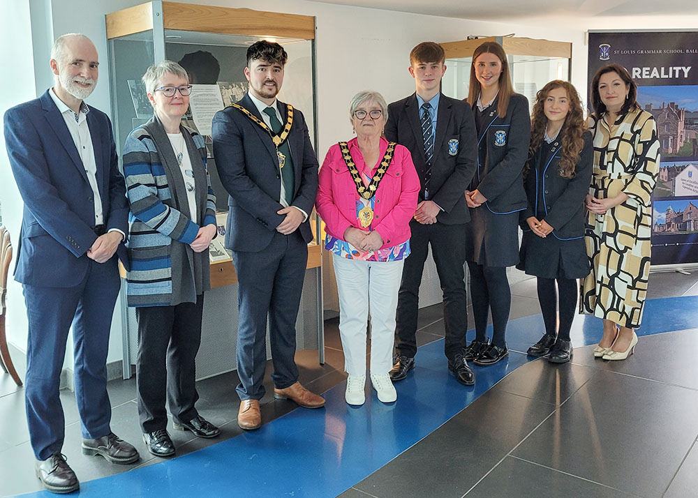 Mayor and Deputy Mayor with representatives and students from the school.