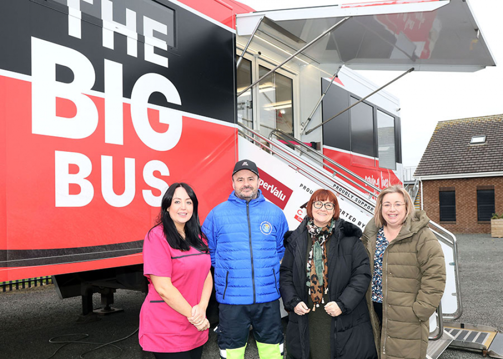 (l-r) Helen Bryce Action Cancer; Michael Clarke Chair of Sunnylands and Woodburn Community Development Group; Fiona Surgenor and Alison Kane DEA Officers Mid and East Antrim Borough Council